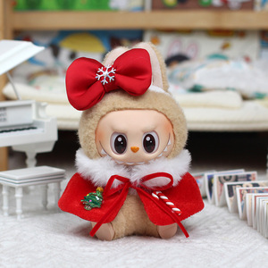 Second Generation Labubu <b>Doll</b> Clothes Christmas Snowman Outfit Vinyl <b>Doll</b> <b>Accessories</b> For Blind Box Keychain Sitting Party - Product Image 2