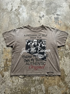 Camiseta de punto personalizada estilo hip hop, vintage, con efecto desgastado, cuello redondo, ligera, 100% algodón, estampada, corte cuadrado, para hombre - Product Image 1