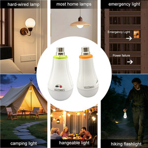 Ampoule LED d'urgence <span class=keywords><strong>20W</strong></span> <span class=keywords><strong>E27</strong></span>/B22 AC/DC avec télécommande, en ABS, rechargeable, pour la maison - Product Image 5