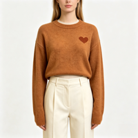 Pull en maille fine rose surdimensionné décontracté à manches longues Juniper Undefined Custom de haute qualité, OEM & ODM, collection automne