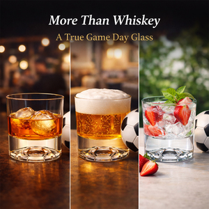 Bicchiere da Whisky Classico all'Ingrosso 310ml con Base a Forma di Pallone da Calcio, Fondo Spesso per Casa, Bar e Regali - Product Image 5