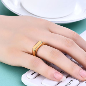 Fashion Minimalist 6Mm Oval 18K Gold <b>Ring</b> Geometric Design For Women Gift Jewelry - Product Image 2