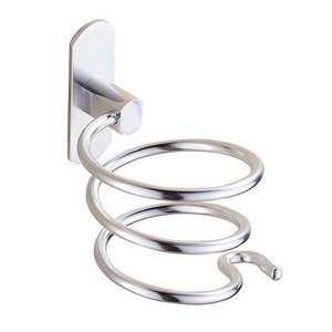 Support <span class=keywords><strong>mural</strong></span> auto-adhésif en aluminium pour sèche-cheveux avec design en spirale et crochet en <span class=keywords><strong>fil</strong></span> métallique pour salle <span class=keywords><strong>de</strong></span> bain - Product Image 2