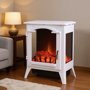 Cheminée électrique 23 pouces blanche avec effet de flamme réaliste, appareil de chauffage domestique autonome, puissance de sortie 750W 1500W - Product Image 2