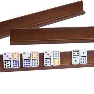 Wooden Domino Tray Anti Slip Base <b>Desktop</b> Game Storage Rack <b>Shelf</b> For Board Games - Product Image 1