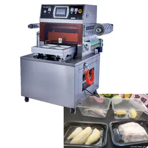 Máquina de envasado de alimentos al vacío para el hogar, máquina de envasado de alimentos para carne y mariscos, con bandeja de vacío de atmósfera modificada multifunción