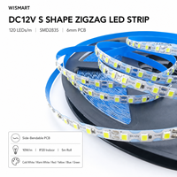 Bande LED en forme de S DC12V, 120 LED/m, SMD2835, PCB 6mm, 10W/m, IP20, flexible, pliable, pour éclairage intérieur de lettres et enseignes