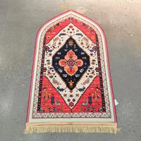 Tapis doux et épais en polyester biologique personnalisé Ensemble de tapis de voyage de prière turc islamique en forme de carré Musulman persan personnalisé