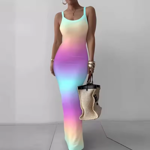 Robe midi <span class=keywords><strong>vintage</strong></span> dos nu pour femme, coupe ajustée, silhouette droite, en polyester tricoté, idéale pour les soirées, toutes saisons - Product Image 2