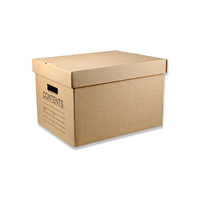 Scatola Archivio in Cartone Ondulato Personalizzata con Coperchio, Organizzatore per Documenti, Cartone Riciclabile, Confezione all'Ingrosso