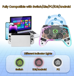 Trong suốt không dây trò chơi điều khiển joystick với RGB đèn remappable trở lại nút cho <span class=keywords><strong>switch</strong></span>/<span class=keywords><strong>Lite</strong></span>/Android/IOS/PC - Product Image 4