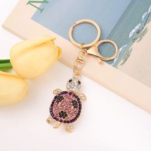 Turtle Keychain Crystal Rhinestone Metal Tortoise <b>Key</b> <b>Chain</b> Pendant, Marine Animal Bag Charm Car <b>Key</b> Accessory Gift - Product Image 5