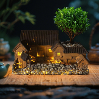 Figur Rumah Resin Miniatur Ramah Lingkungan untuk Taman Peri dengan Tema Musik & Cinta untuk Kerajinan Lanskap Kartun Religius DIY