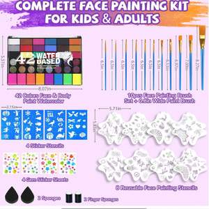Kits de <span class=keywords><strong>peinture</strong></span> faciale transfrontalière 42 couleurs pour la <span class=keywords><strong>peinture</strong></span> corporelle, Halloween, Pâques, pour enfants et adultes - Product Image 2