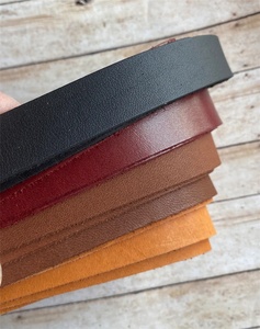 Cordon plat en cuir noir de haute qualité pour la fabrication de chaussures, accessoires de sacs, artisanat, fournitures de cuir roulé - Product Image 1