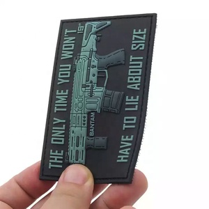 Custom 3d Gun Logo Soft Rubber Pvc <strong>Patches</strong> for Uniform Clothing - Product Image 1