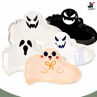 Assiettes en carton blanc 300 g/m² pour Halloween, amusantes et effrayantes, jetables, pour la table de fête à thème.