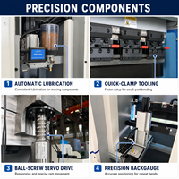 Prensa Plegadora CNC Eléctrica Mini EP12/200 de 120kN, Accionada por Servo, para Piezas Metálicas Pequeñas