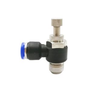 Raccord pneumatique rapide YIIDNN SL 4 6 8 10 12mm, raccord droit fileté M5" 1/8" 1/4" 3/8" 1/2, vanne de régulation de vitesse d'air - Product Image 1