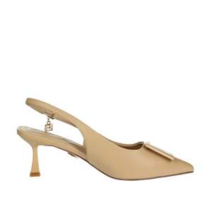 Scarpe con Tacco Laura Biagiotti da Donna, Modello Slingback Beige 8971Z, Punta Affusolata - Product Image 4