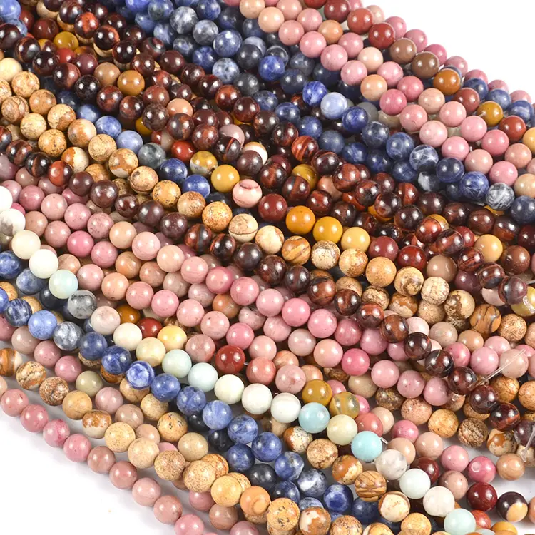 6mm Natural Loose Real Gemstone Beads for Bracelet Making
