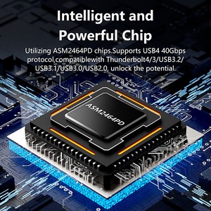 40Gbps Bên Ngoài M.2 Nvme Pcie <span class=keywords><strong>SSD</strong></span> Trường Hợp Bao Vây Quạt Làm Mát Công Giụ-Miễn Phí USB-C Tương Thích Với Thunderbolt 3/4 Usb3.2/3.1/3.0/2.0 - Product Image 4