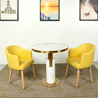 Ensemble table et chaises de réception et de négociation OEM de luxe, moderne, minimaliste, en marbre, écologique et réglable pour petit bureau