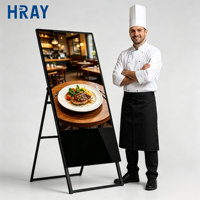 HRAY Pantalla Digital de Agua de 32 Pulgadas con Marco en A, 1200:1 Contraste, IPS 178° de Visión, para Menús de Restaurantes y Anuncios, Compatible con OEM ODM