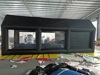 Cabine de pulvérisation gonflable portable d'extérieur 8*4*3m, tente de peinture automobile noire pour la vente