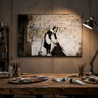 Impression sur toile de portrait de femme en graffiti, peinture à l'aquarelle encadrée, art mural, peinture à jet d'encre, décoration intérieure