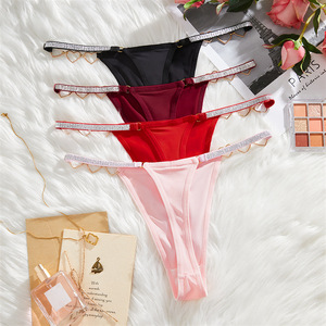 Tanga Sexy para mujer, nueva reina de la pala, decoración de amor, entrepierna de algodón, ropa interior de tiro bajo, novia, <span class=keywords><strong>esposa</strong></span>, amor, Tanga libre y divertida - Product Image 3
