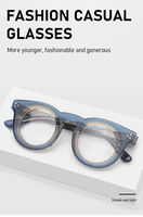 Monture de lunettes en acétate à bordure pleine, ronde, épaisse, à motif solide, pour la lecture, utilisation en extérieur, unisexe, adultes