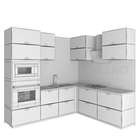 Chine Ensemble de kitchenette moderne au design de petite cuisine populaire Armoire de cuisine en mélamine bon marché