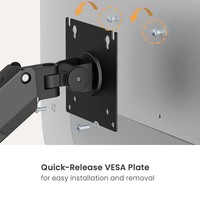 Support de moniteur double bras en acier LDT113-C024E, fixation par pince, 32 pouces, support VESA, bras noir et blanc, support pour deux écrans