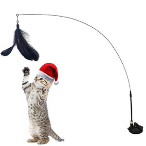 Jouet interactif pour chat avec ventouse et plume pour chats d'intérieur et chatons, idéal pour la poursuite et le jeu - Product Image 1