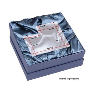 Scatola Portagioie Blu 17,5X17,5X5,5 Cm Con Fodera in Raso Per Conservazione - Product Image 2