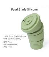 Nouveau design personnalisé 500ML bouteille pliable en silicone de qualité alimentaire tasse pliable avec couvercle pour café voyage bouteille portable