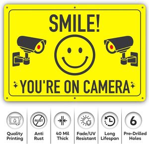 ป้ายกำกับกล้อง<span class=keywords><strong>วงจรปิด</strong></span>แบบแกะสลักพิมพ์ลายตามสั่งยิ้มได้ป้ายติด<span class=keywords><strong>กล้อง</strong></span>แผงป้าย ABS ป้ายเตือนพลาสติกทนทานต่อรังสี UV สำหรับกิจกรรมกลางแจ้ง - Product Image 3