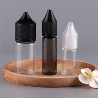 Nouvelle vente en gros de flacons en plastique PET transparent noir V3, longs, 100% courts et épais, 2 onces, 15 ml, 30 ml, 60 ml, 2 oz, liquide