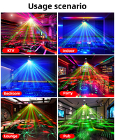 Projecteur de Scène Disco 2-en-1 à LED Effet Boule Magique et Laser Rouge Vert, Activé par la Sonorité, Télécommande, Modèle Exclusif, Vente en Gros OEM