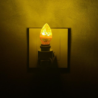 Ampoule LED à brancher GuangLi GL-071Y certifiée ETL, lumière rouge intégrée, interrupteur de prise de courant, design moderne
