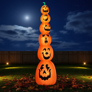Calabazas Apiladas Inflables de Halloween de 9 Pies con Luces LED, Decoración para Jardín Exterior, Material de PVC, Decoración Grande para Fiestas - Product Image 2