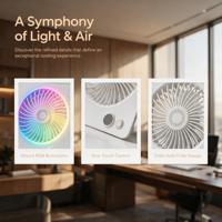 Ventilateur de bureau portable RGB rechargeable avec lumière LED arc-en-ciel, inclinaison réglable, mini ventilateur de table pliable pour le bureau et l'extérieur