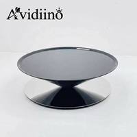 Table basse moderne en forme de sablier, plateau en bois et verre, finition mate, base en acier inoxydable, durable, couleurs/finitions personnalisables