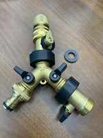 Divisor de Manguera de Jardín de Latón de 2 Vías, Conector de Manguera de Alta Resistencia de 3/4 Pulgadas, Divisor en Y para Manguera