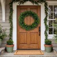 Guirlande de verdure artificielle en plastique, écologique, légère, durable, pour usage extérieur, guirlande suspendue, fleur décorative, décoration de remise de diplôme