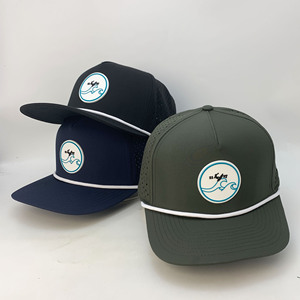 Casquettes <span class=keywords><strong>de</strong></span> baseball ajustables en PVC perforées au laser avec cordon, pour la plage et la natation, personnalisables, vente en gros - Product Image 4