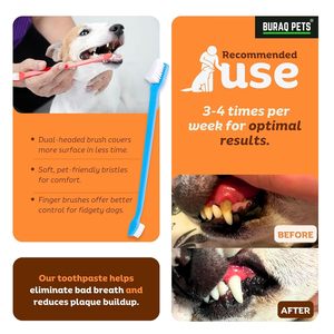 <b>Pet</b> Tooth <b>Brush</b> Set Dog Cat Dental Care Kit Soft Bristle Toothbrush Finger Toothbrush for Daily Teeth Cleaning Oral Hygiene - Product Image 2