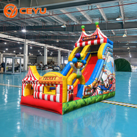 Château gonflable commercial Ceyu sur le thème du cirque avec toboggan, équipement de jeu pour enfants, conception personnalisée