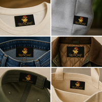 Étiquettes tissées personnalisées à prix d'usine, faible MOQ, haute densité, pour vêtements et étiquettes de col